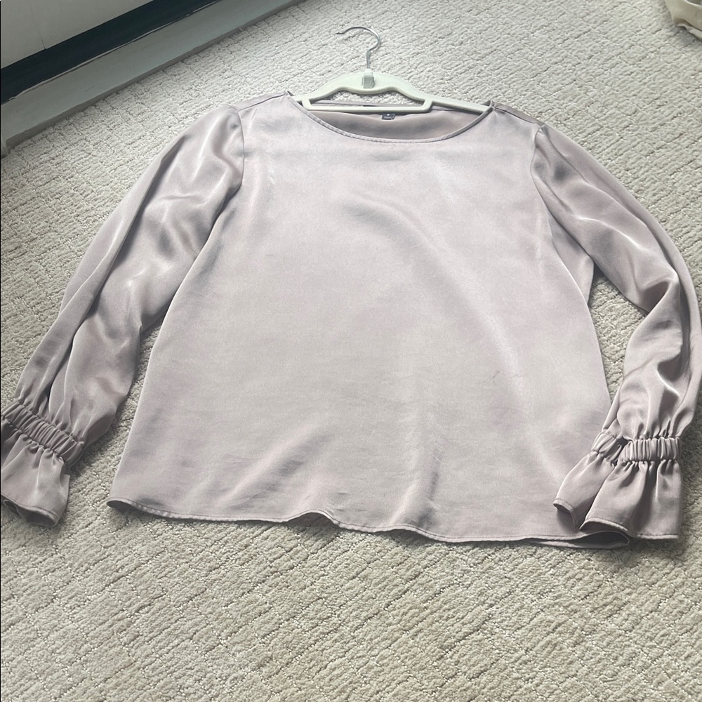 Banana silk blouse - beige greige small